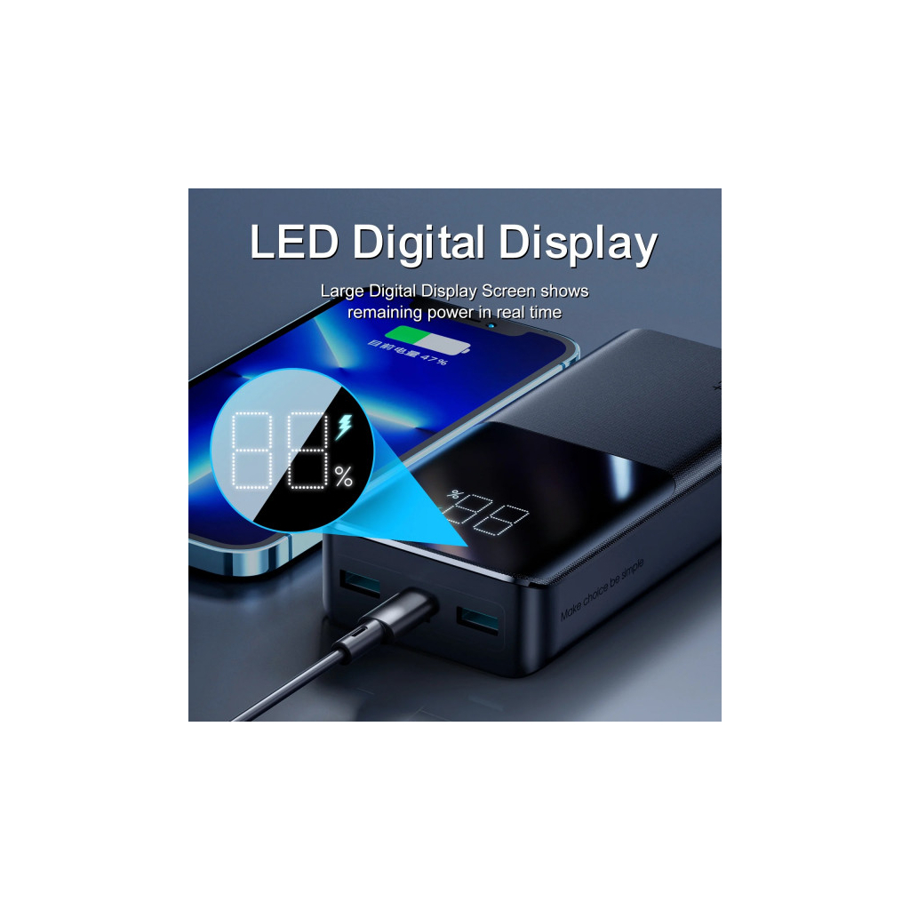 Батарея універсальна JOYROOM 20000mAh 22,5W PD, QC/3.0, 2*USB-A, Micro-USB, USB-C In/Out Black (JR-QP192) - picture 5