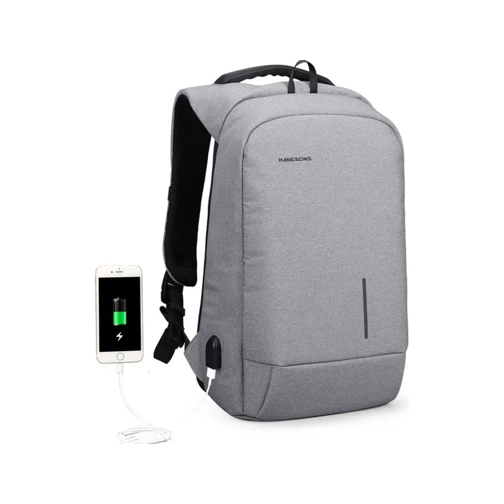 Рюкзак для ноутбука Kingsons 17" laptop backpack Light Grey (KS3149W-D17L) - зображення 3