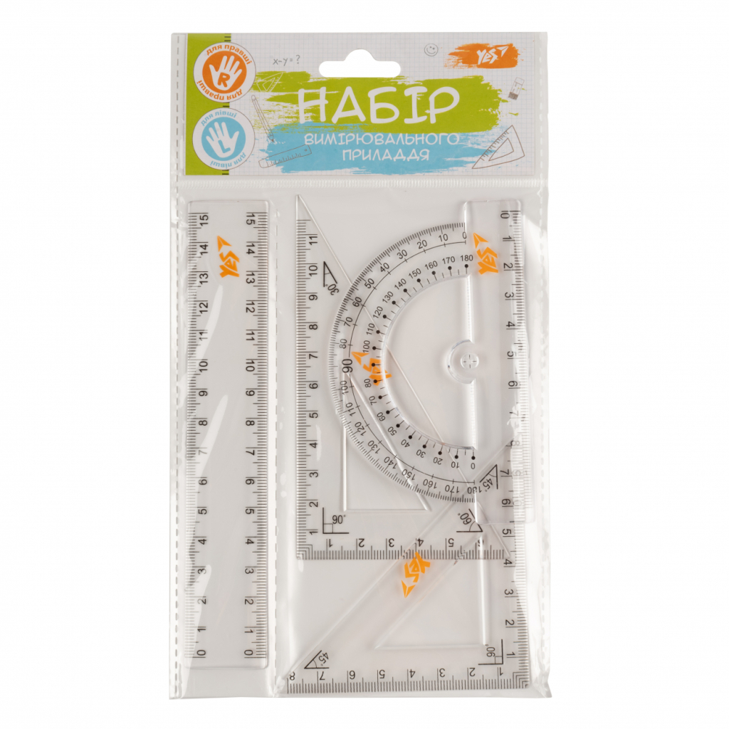 Лінійка Yes набір лінійка 15 см (4 предмети) (370263) - изображение 1
