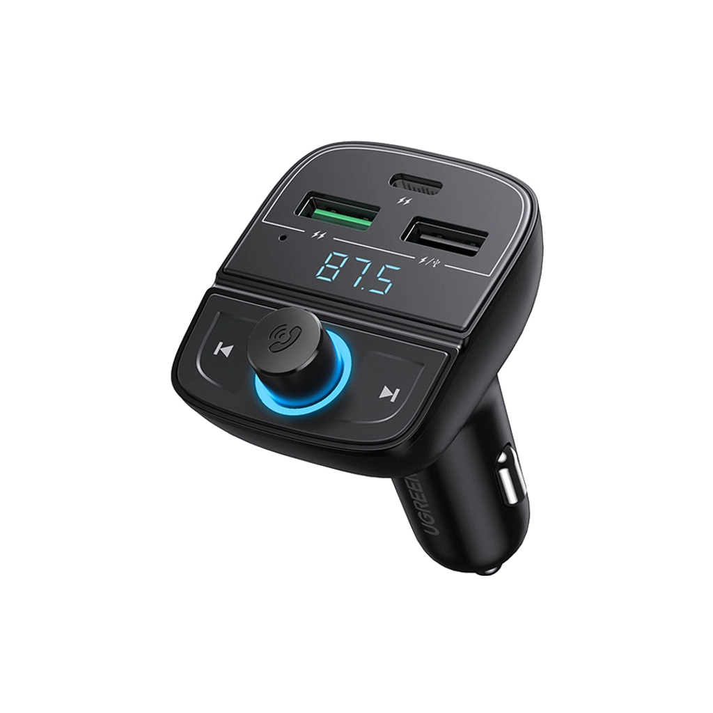 FM модулятор Ugreen CD229 Bluetooth Car Charger (5.0+PD+QC3.0+USB Flash Drive+TF (CD229) - зображення 1