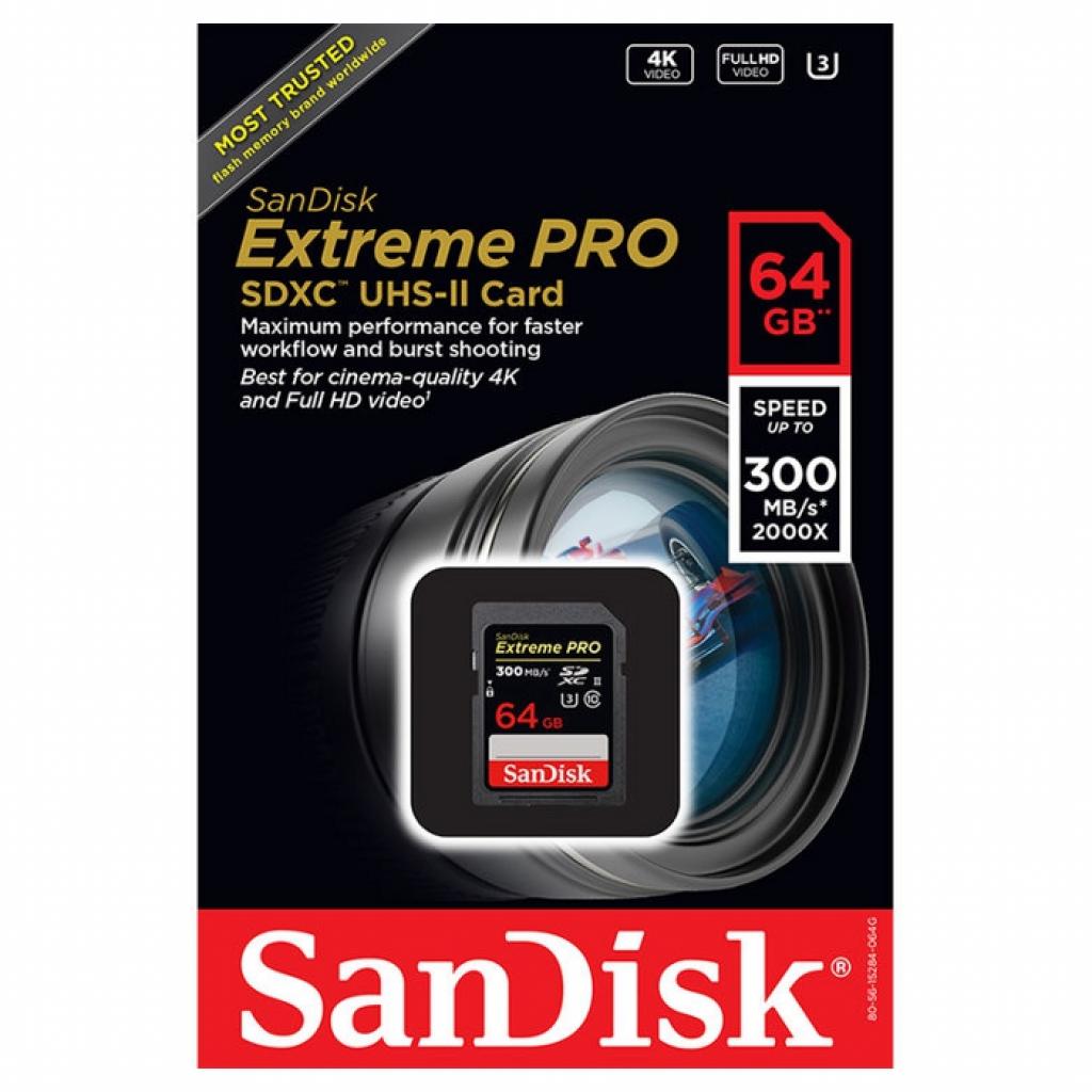 Карта пам'яті SanDisk 64GB SDXC Extreme Pro UHS-II (SDSDXDK-064G-GN4IN) - зображення 3