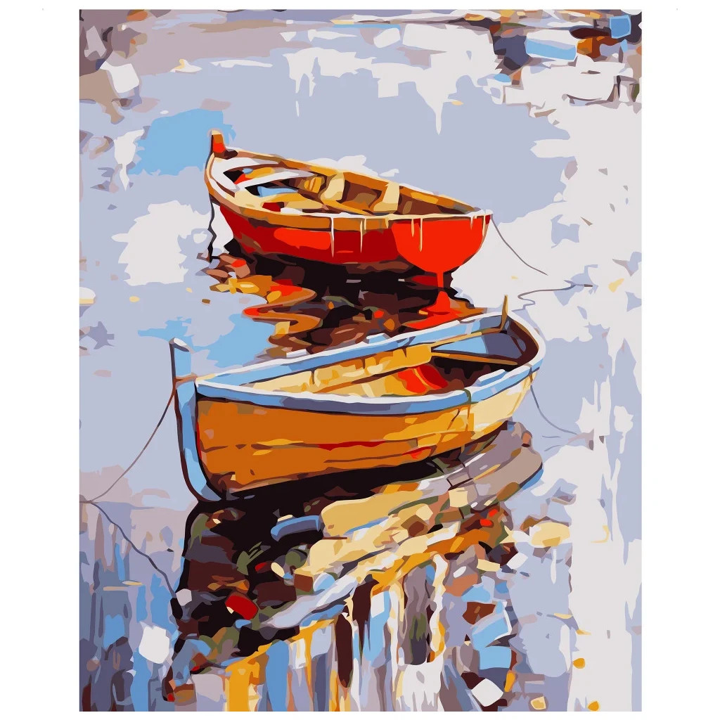 Картина по номерам Strateg Самотні човни VA-0995 40х50 см (4820220566799) - зображення 1