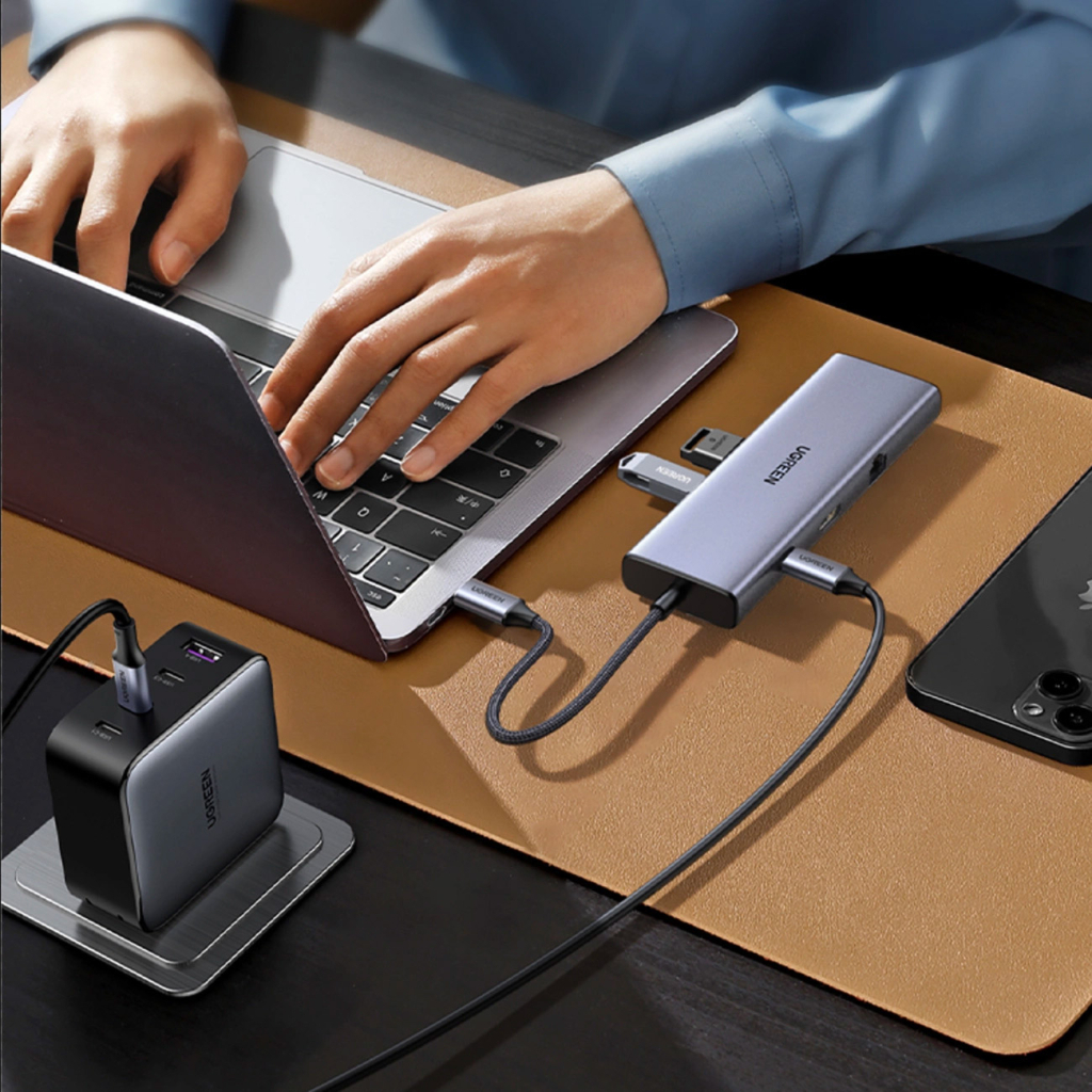 Концентратор Ugreen USB3.1 Type-C to HDMI60Hz/VGA/USB 3.0х3/RJ45/SD/TF/PD 100W 9-in-1 CM498 (15600) - зображення 3