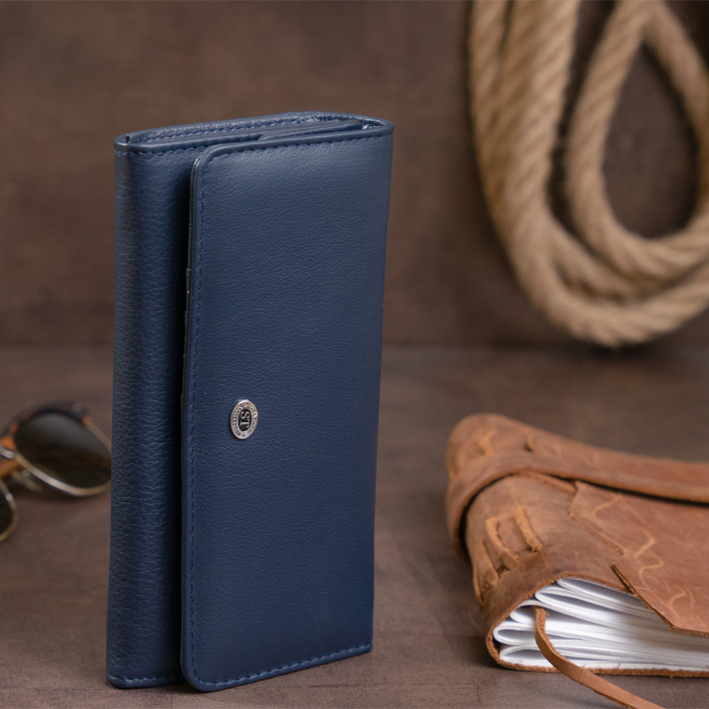 Гаманець ST Leather Шкіряний Синій (19291) - изображение 11