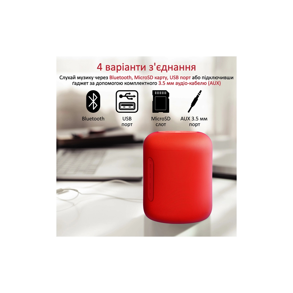 Акустична система Promate Boom-10 Red (boom-10.red) - зображення 4