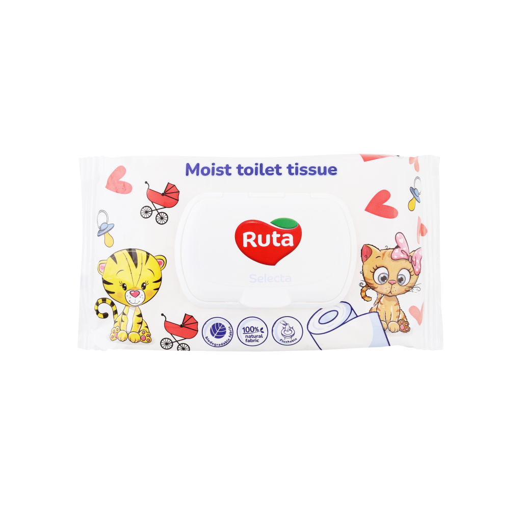 Туалетний папір Ruta Selecta вологий 40 шт. (4820202893103) - зображення 1