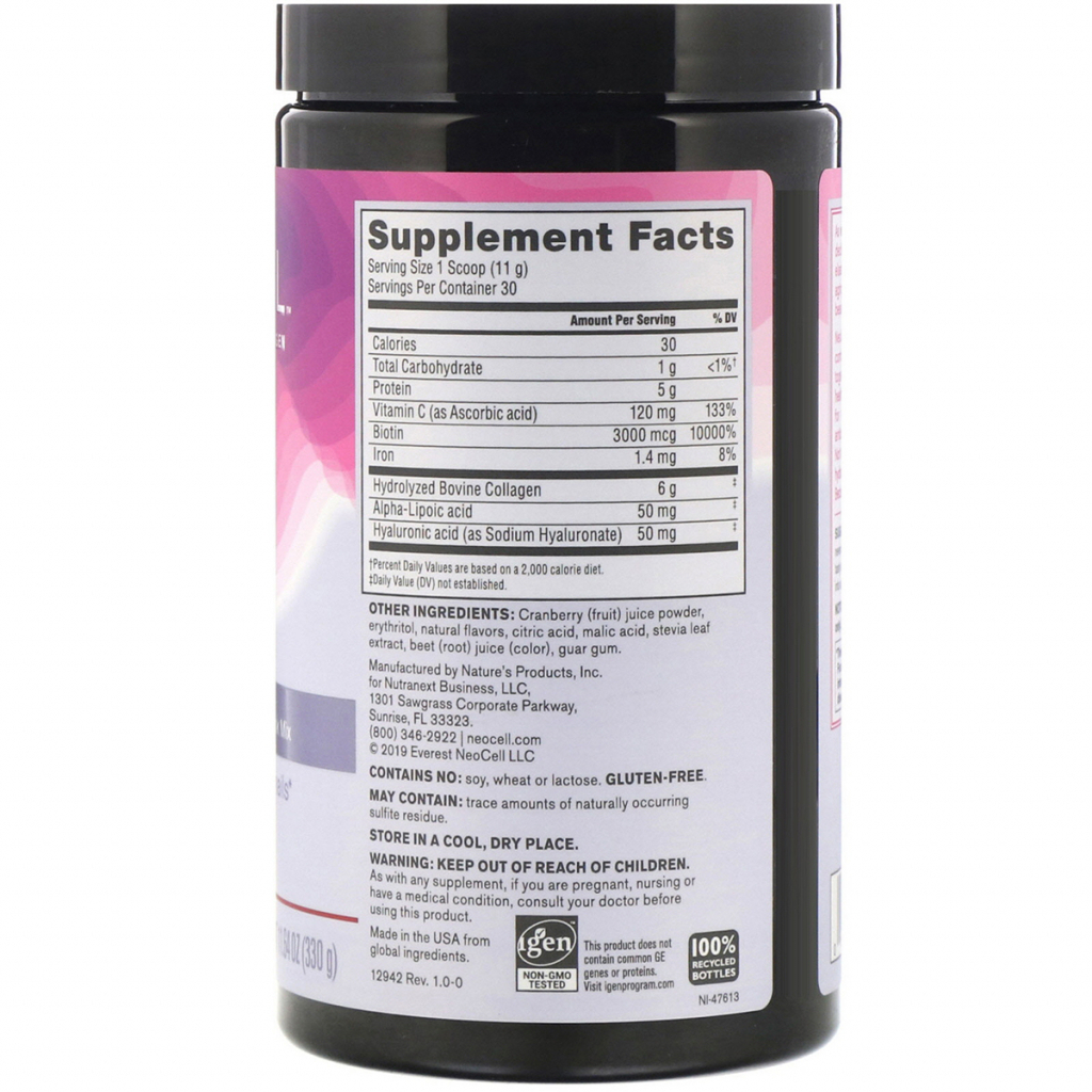 Вітамін Neocell Комплекс для краси волосся. шкіри та нігтів, Колаген 1 та 3, 330 г (NEL-12942) - зображення 2