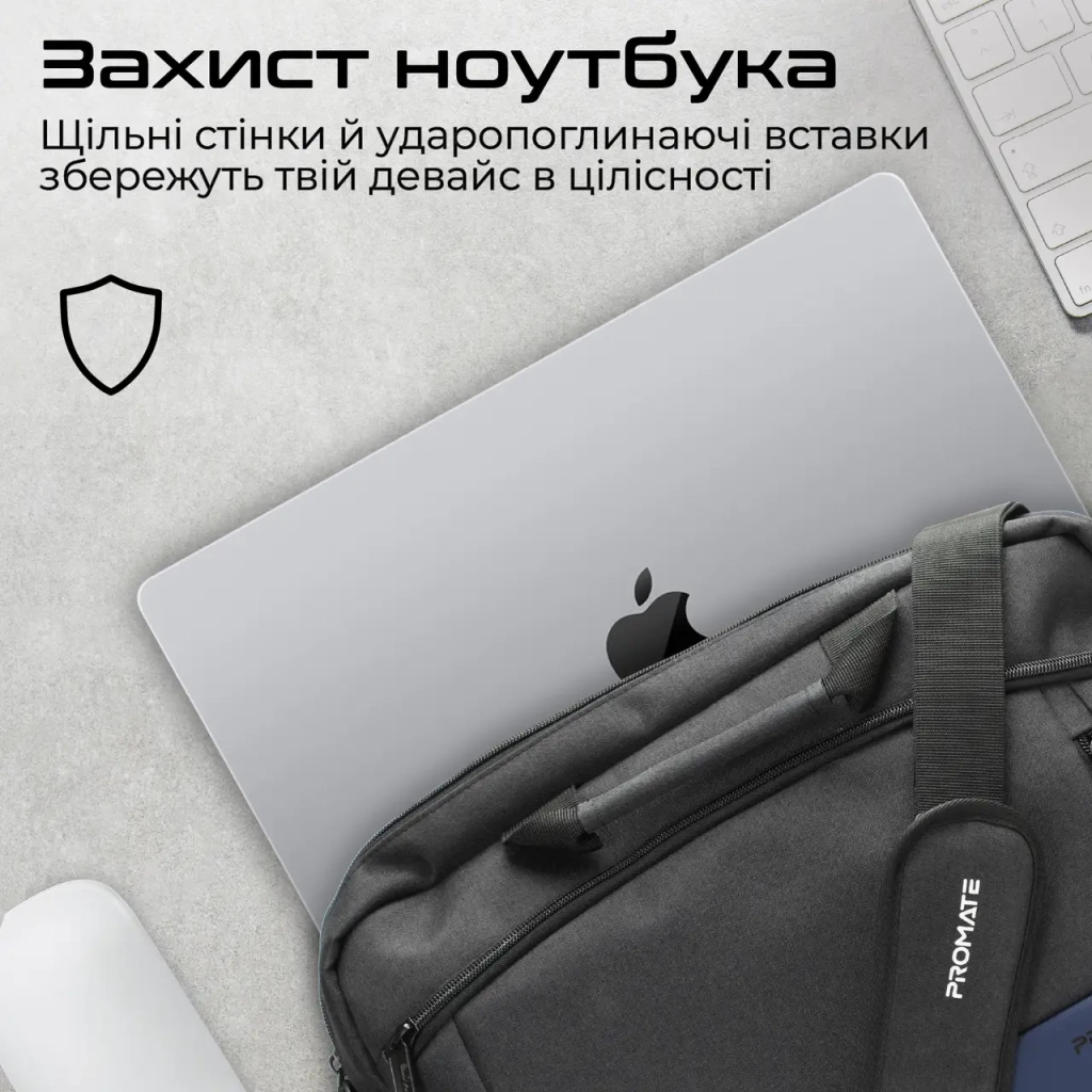 Сумка для ноутбука Promate 15.6" Satchel-MB Blue (satchel-mb.blue) - зображення 3