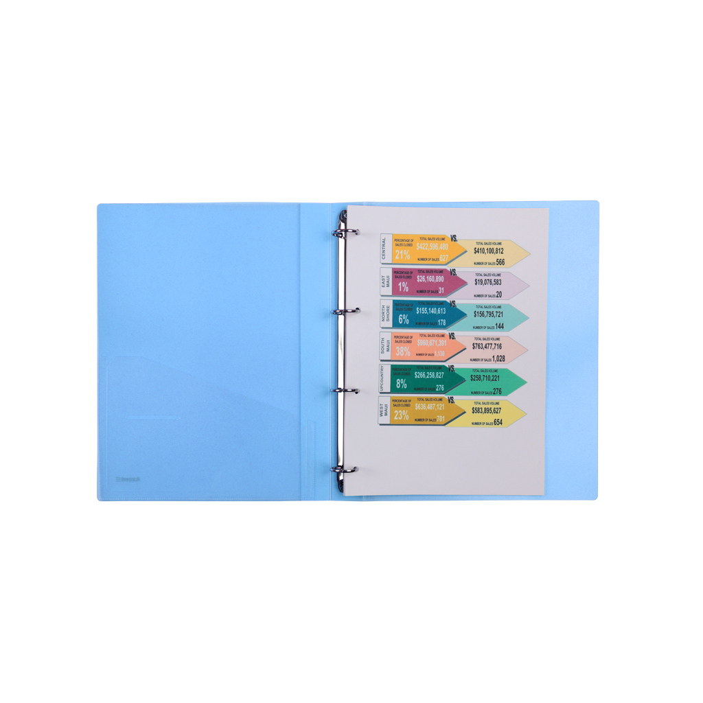 Папка на кільцях Axent А4 з 4-ма кільцями 700 мкм 35 мм Прозора синя (1208-22-A) - зображення 2