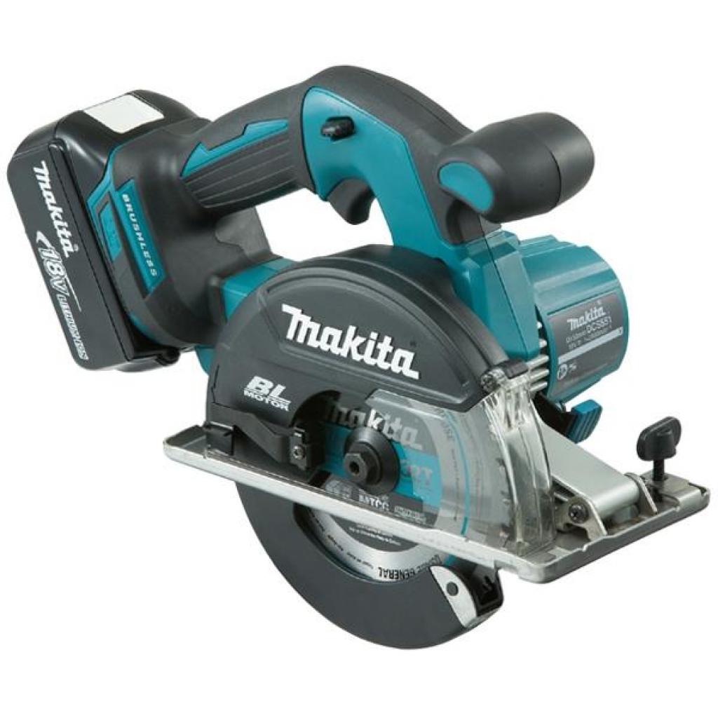 Дискова пила Makita по металлу LXT, 4Аг х 2шт, Makpac, 150мм (DCS551RMJ) - зображення 1