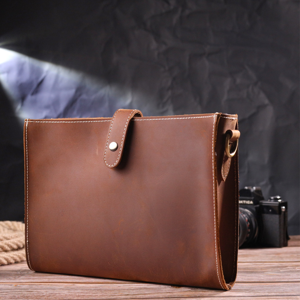 Сумка Vintage Вінтажна Жіноча з натуральної шкіри Коричнева (21301) - зображення 9