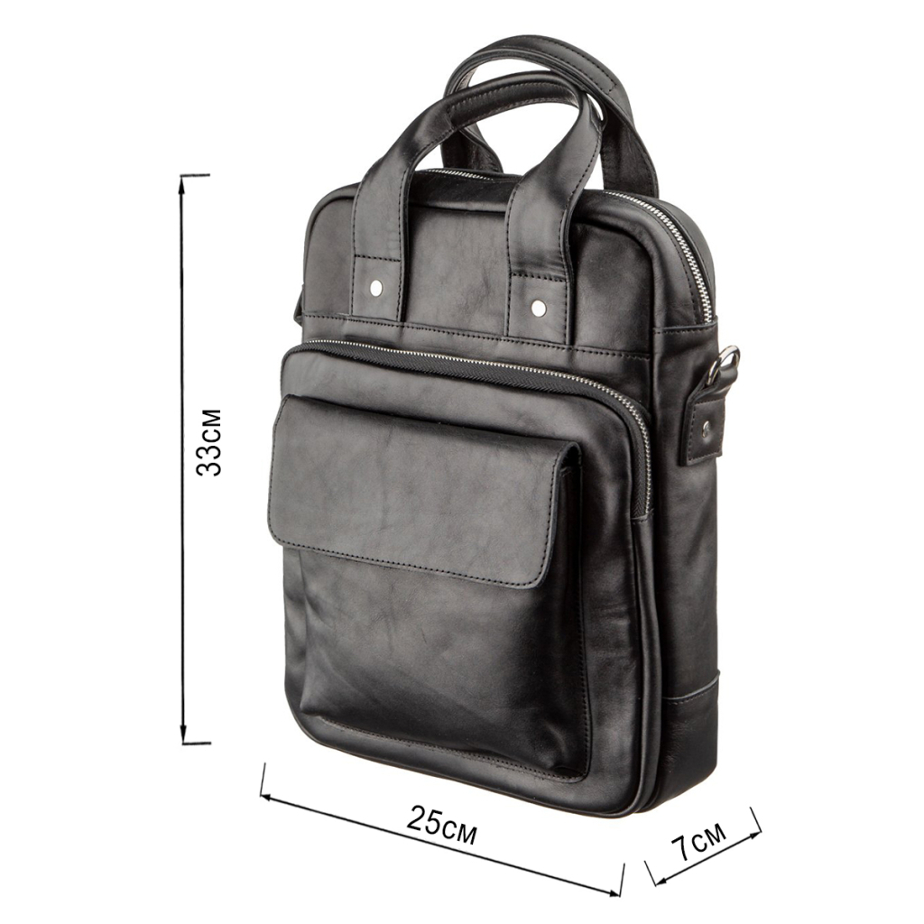 Сумка Shvigel Під А4 у гладкій шкірі Чорна (11165) - зображення 3