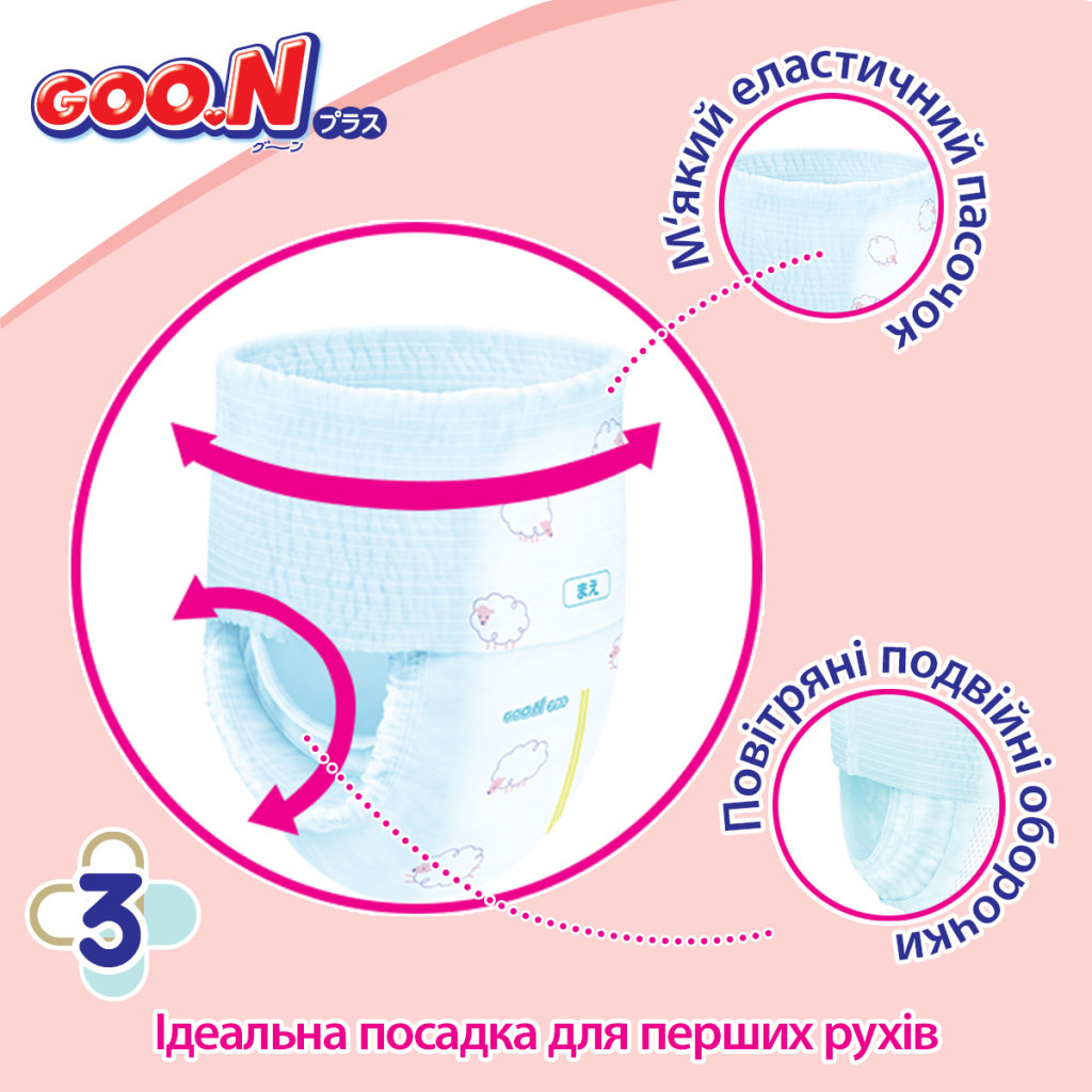 Підгузки GOO.N Plus Трусики 12-20 кг XL унісекс 38 шт (843341) - зображення 5