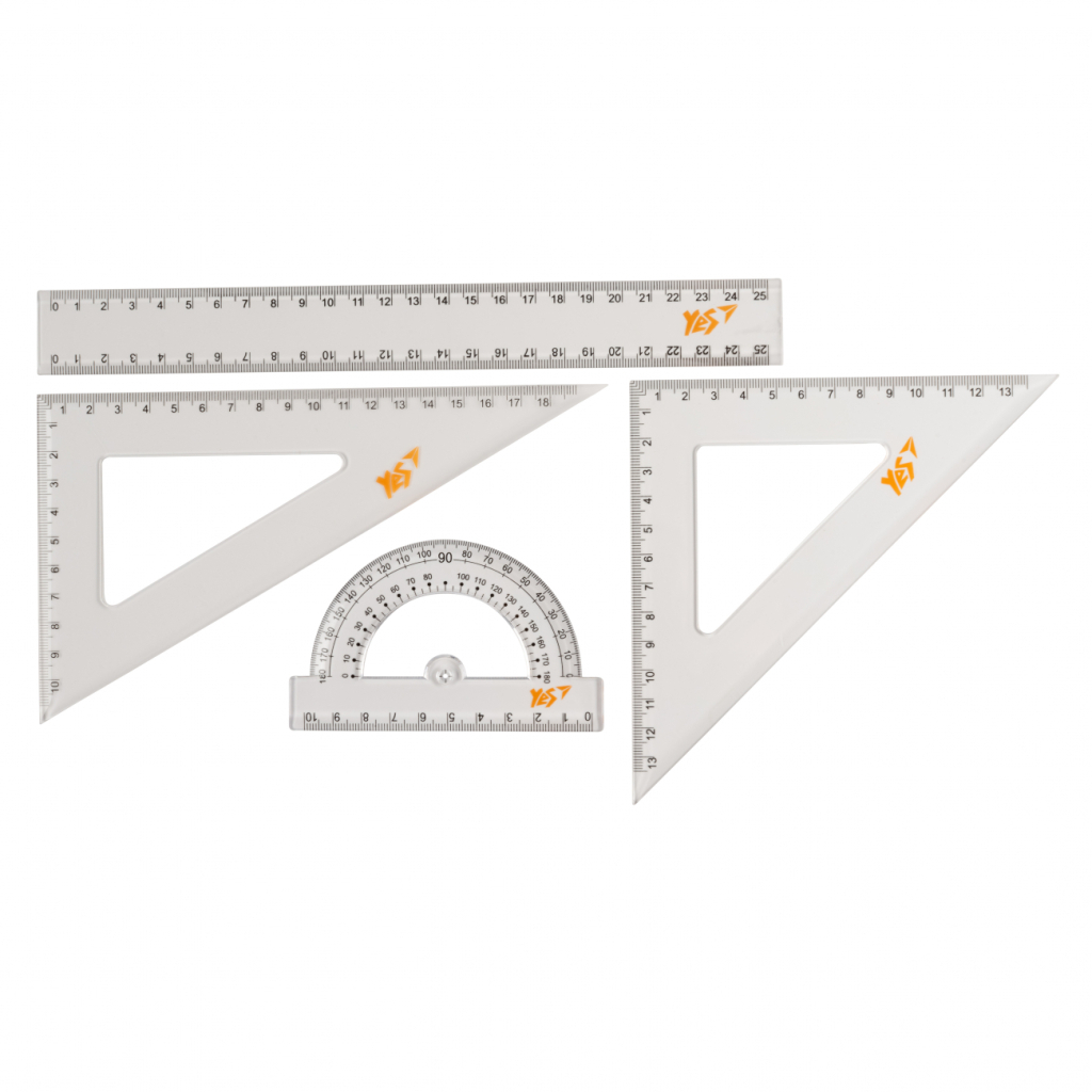Лінійка Yes набір 4 предмета лінійка 25 см (370261) - изображение 2