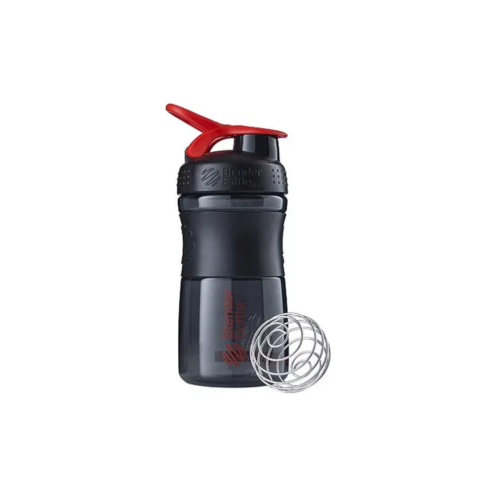 Шейкер спортивний BlenderBottle SportMixer 20oz/590ml Black/Red (SM 20oz Black/Red) - зображення 2