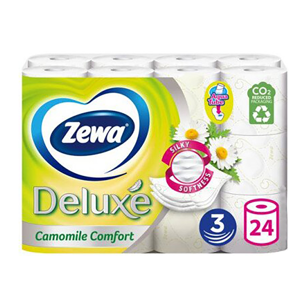 Туалетний папір Zewa Deluxe Ромашка 3 шари 24 рулони (7322541171722) - зображення 2