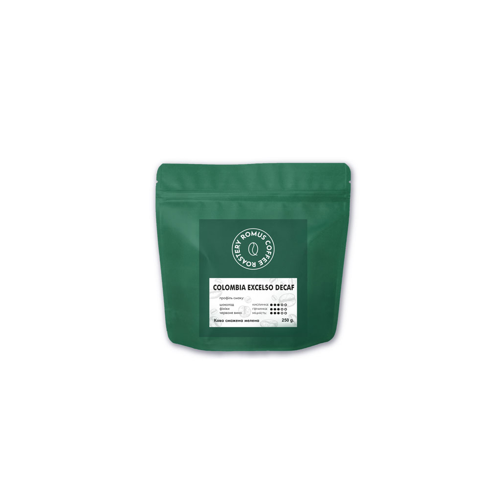 Кава Romus Roastery Colombia Excelso Decaf мелена без кофеїну 250 г (883987) - зображення 1