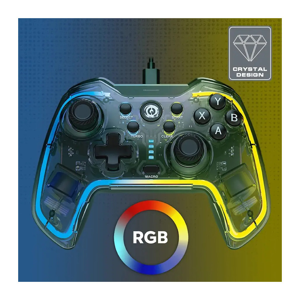 Геймпад Canyon Brighter GP-02 Wired RGB 4in1 PS3/Android BOX-TV/Nintendo Crystal (CND-GP02) - зображення 5