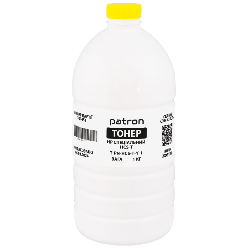 Тонер HP HCS-T, 1 кг, yellow Patron (PN-HCS-T-Y-1) - зображення 1