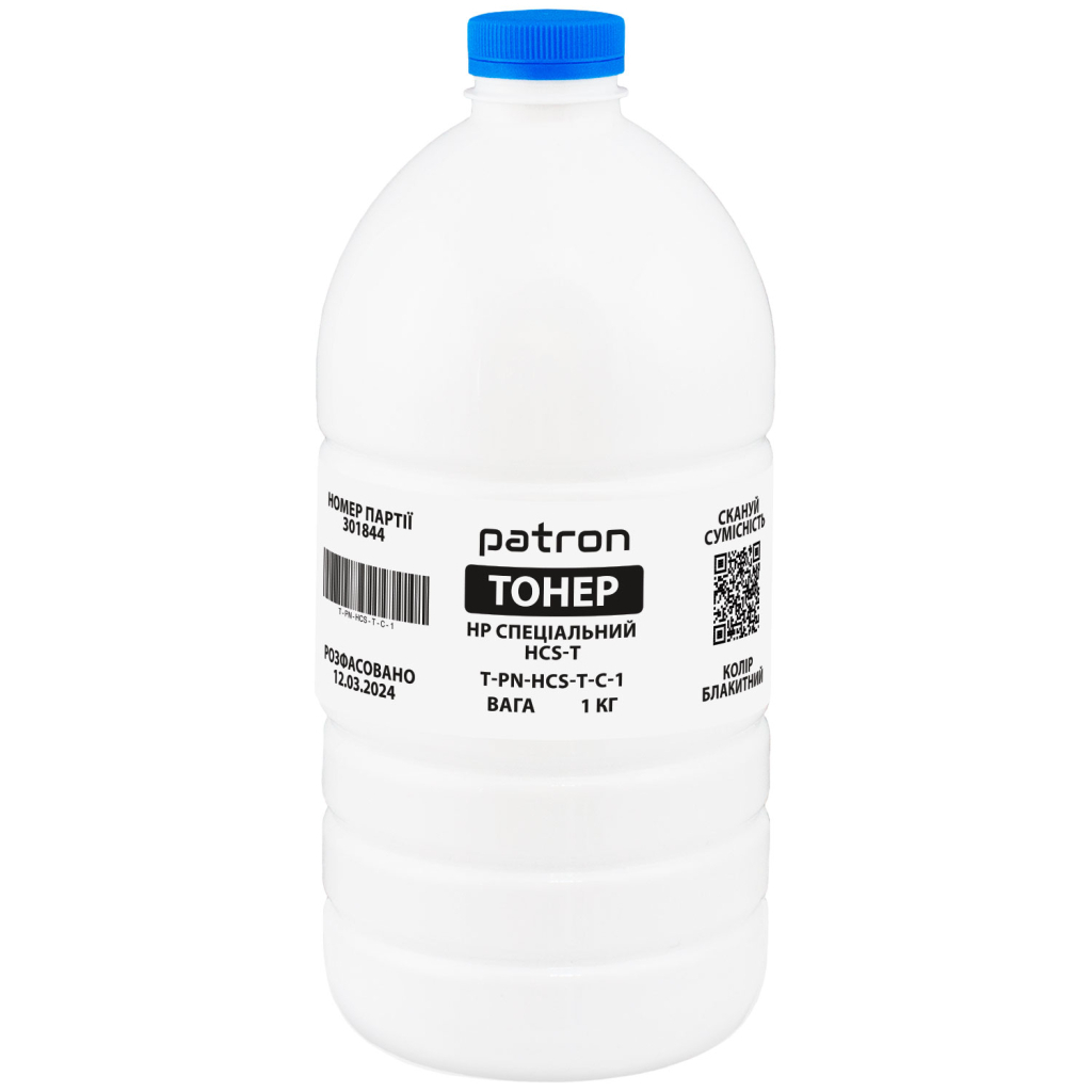 Тонер HP HCS-T, 1 кг, cyan Patron (PN-HCS-T-C-1) - зображення 1
