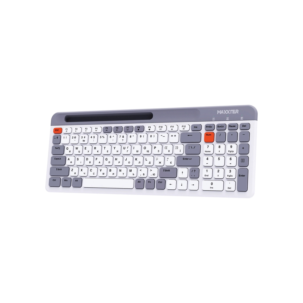 Клавіатура Maxxter KBW-02G-UA Wireless Grey (KBW-02G-UA) - зображення 2