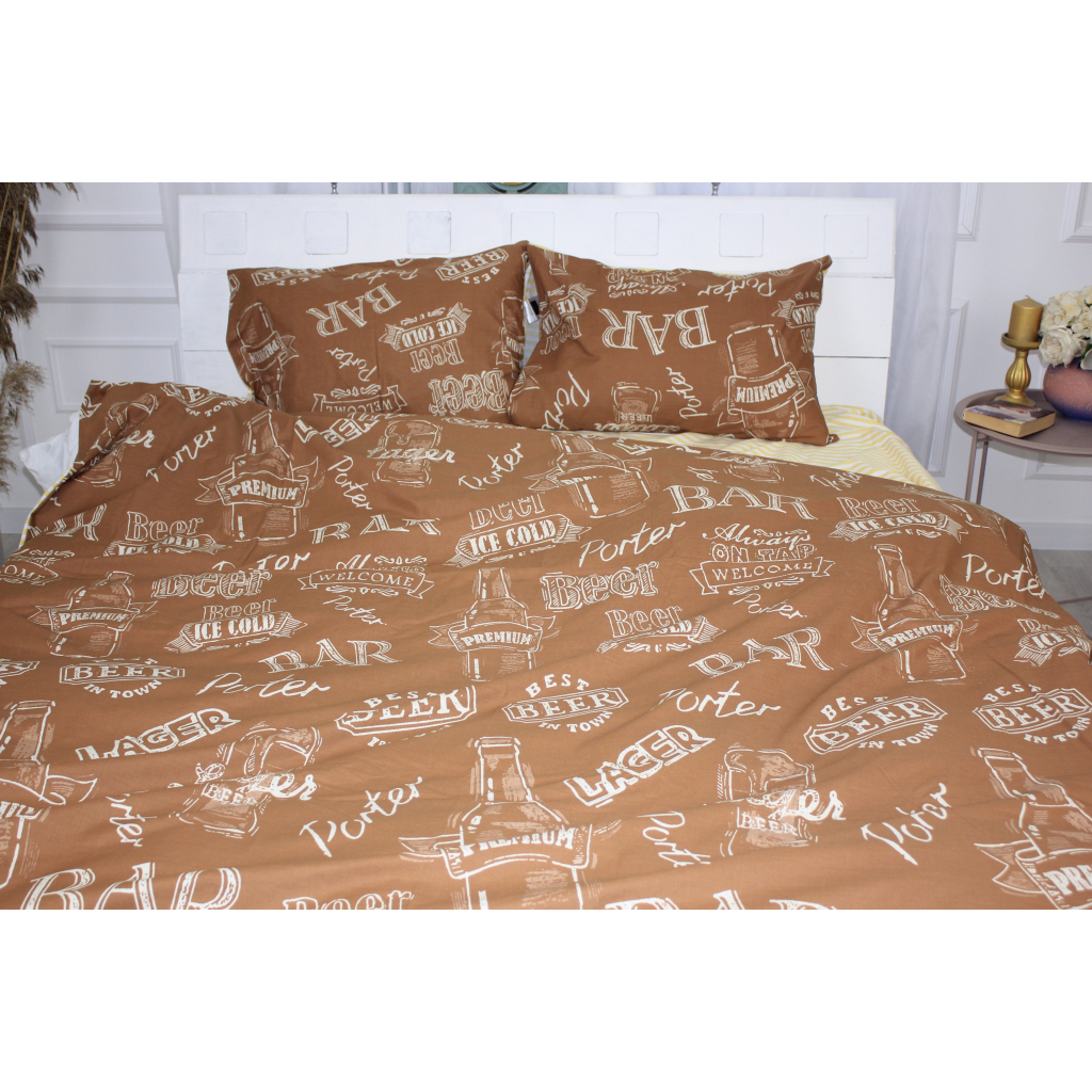 Постільна білизна MirSon Бязь 17-0509 Beer Bar Porter Сімейна 160x220 (2200003629446) - зображення 2