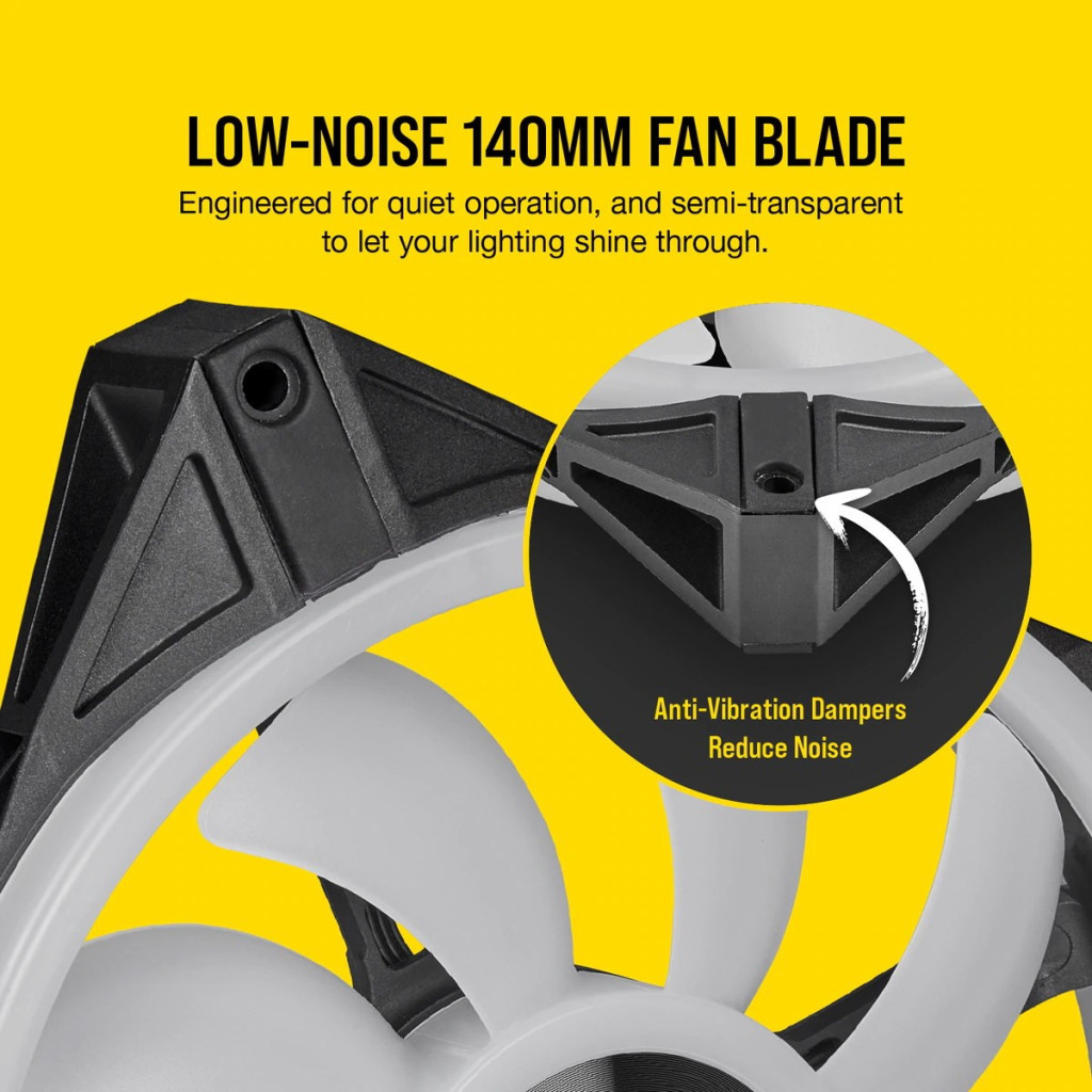 Кулер до корпусу Corsair QL Series, QL140 RGB, 140mm RGB LED Fan (CO-9050100-WW) - зображення 10