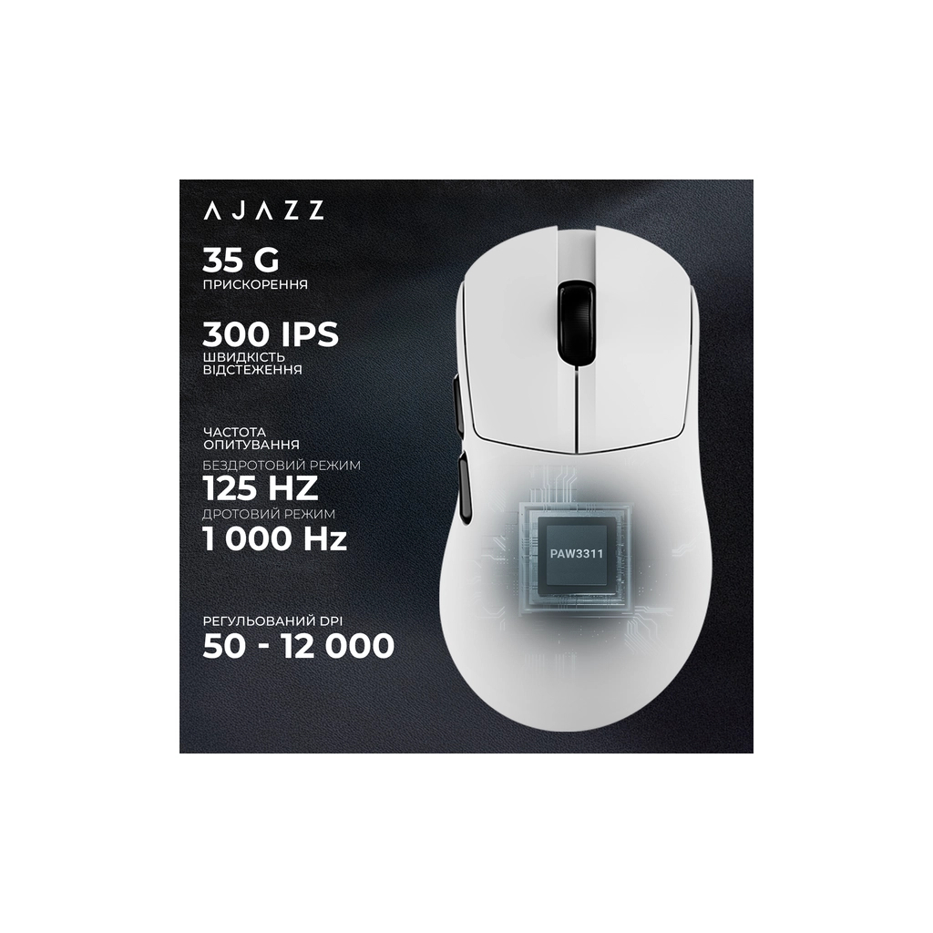 Мишка Ajazz AJ179 V2 MAX Wireless/Bluetooth/USB White (AJ179-V2-MAX-W) - зображення 10
