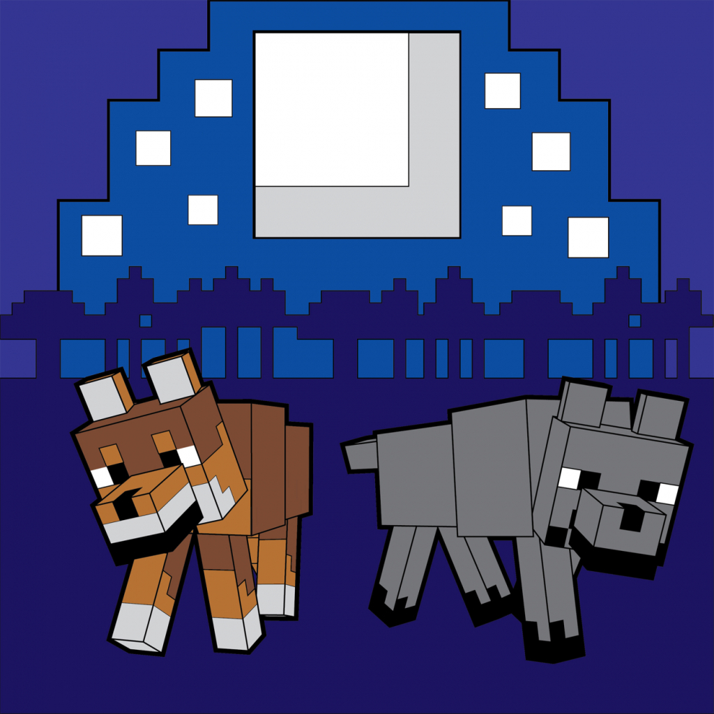 Картина по номерам Santi Майнкрафт. Вовки 25х25 см LED підсвітка (954926) - изображение 1