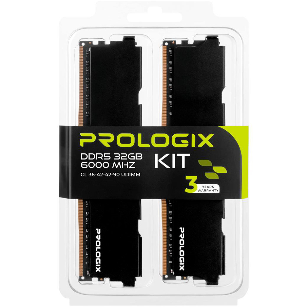 Модуль пам'яті для комп'ютера DDR5 32GB (2x16GB) 6000 MHz Black Prologix (PRO32GB6000B5K) - зображення 6