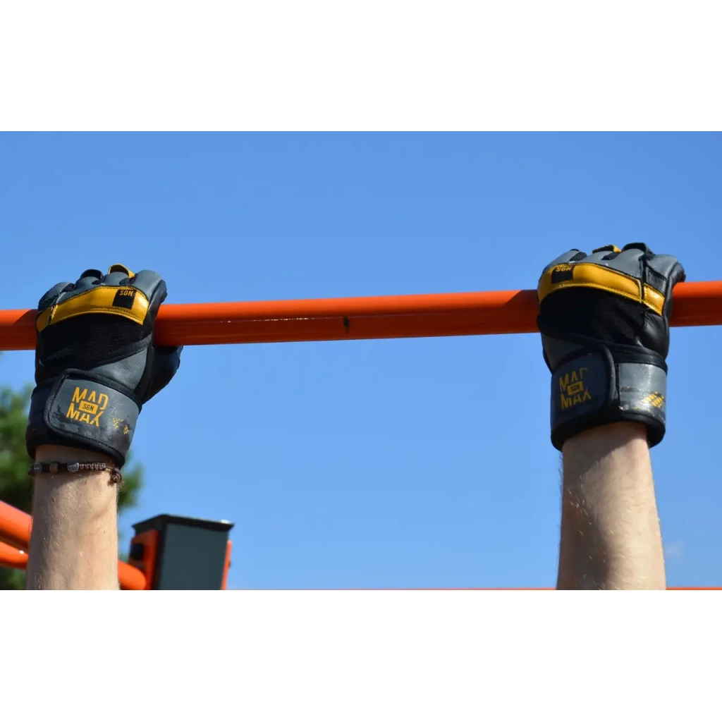 Рукавички для фітнесу MadMax MFG-880 Signature Black/Grey/Yellow XXL (MFG-880_XXL) - зображення 9