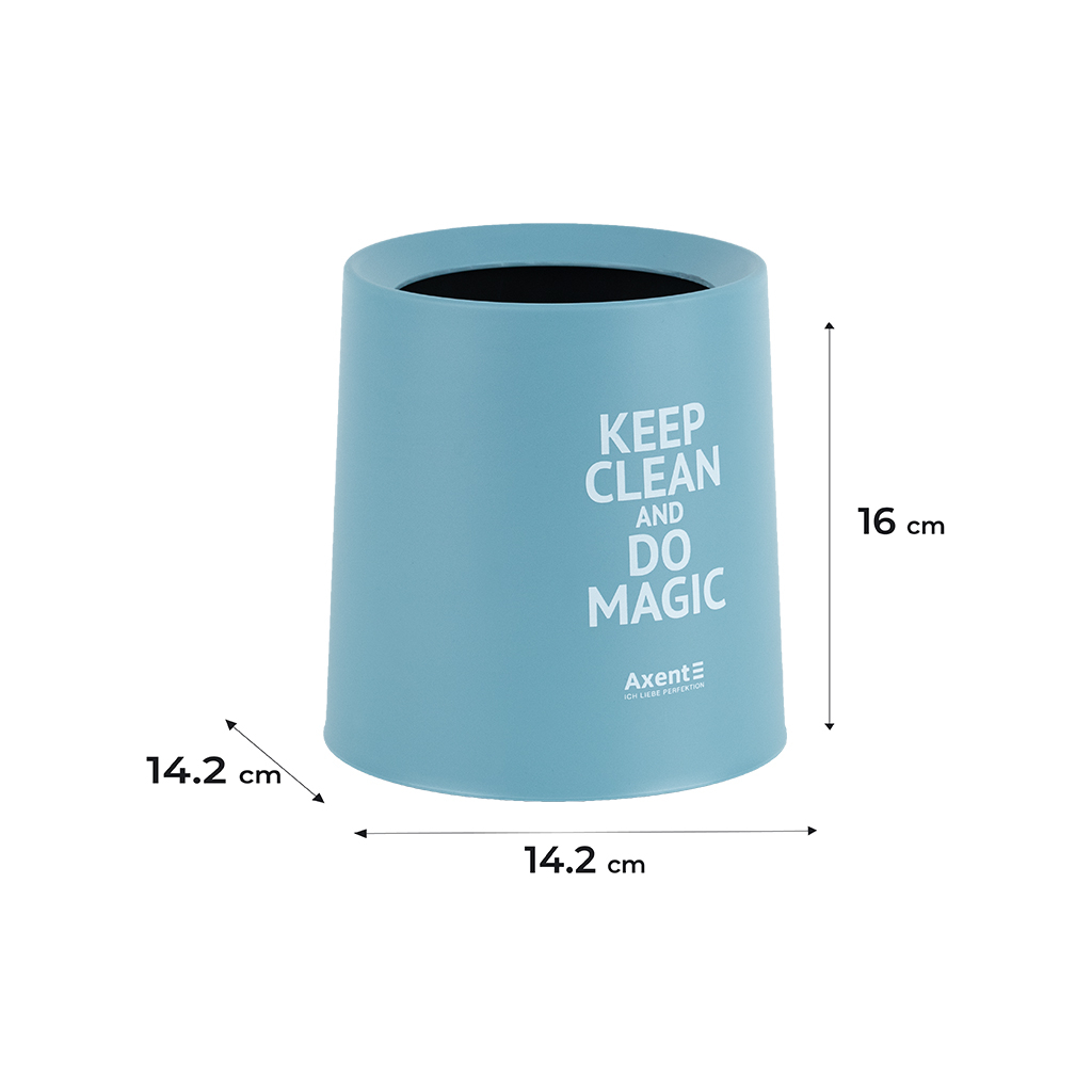 Кошик для паперів Axent Настільний контейнер для сміття, круглий, блакитний (2131-07-A) - зображення 3