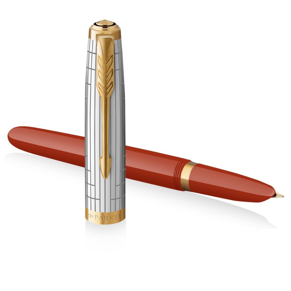 Ручка пір'яна Parker PARKER 51 Premium Rage Red GT  FP F (56 211) - изображение 3
