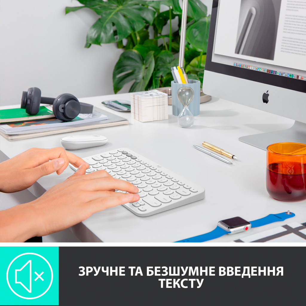 Клавіатура Logitech K380 for MAC Multi-Device Bluetooth UA Off-White (920-010407) - зображення 3