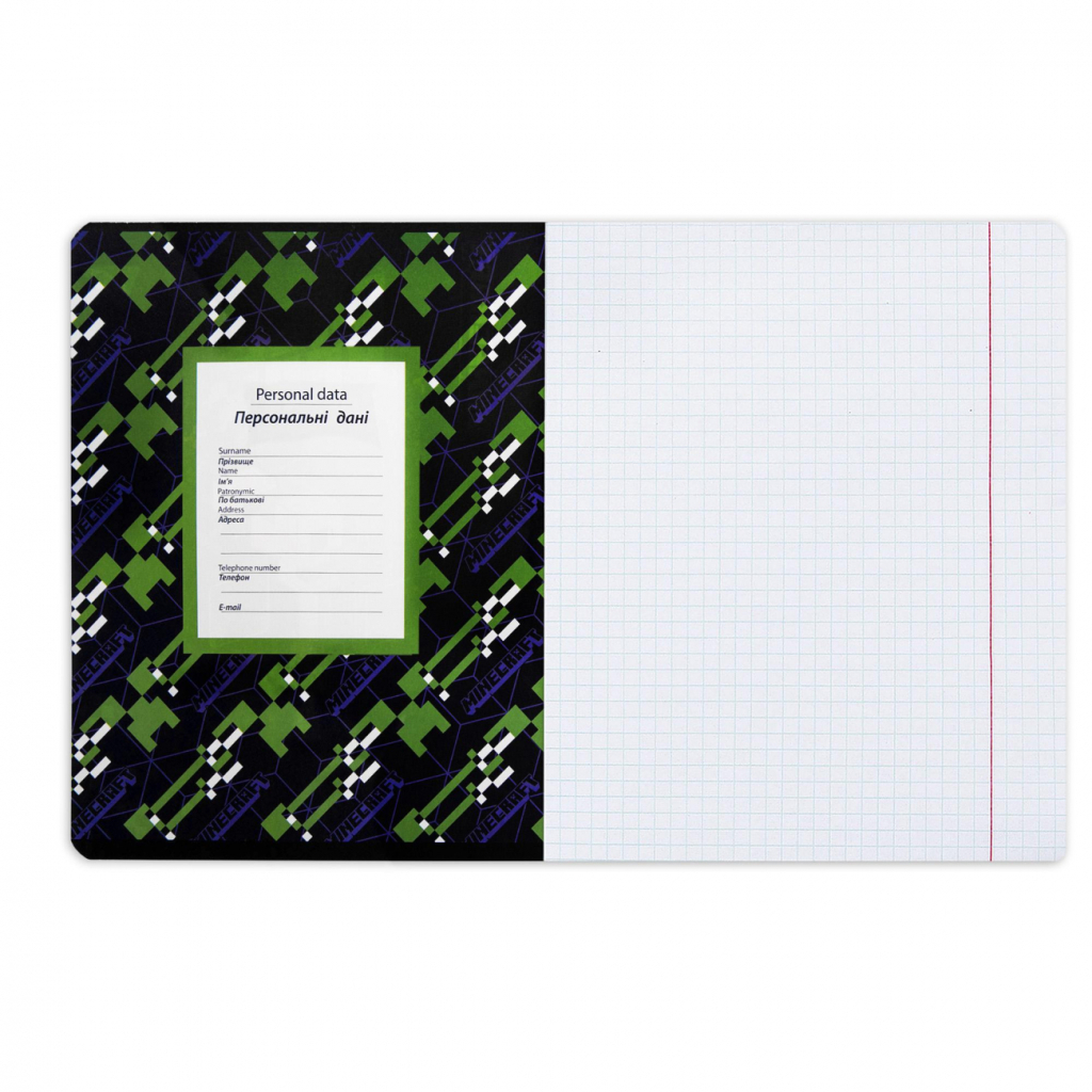 Зошит Yes Minecraft. Black 18 аркушів клітинка (767521) - зображення 9