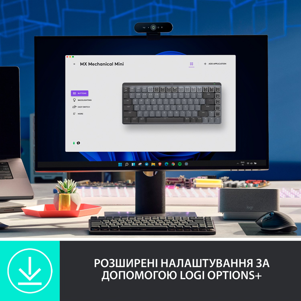 Клавіатура Logitech MX Mechanical Mini Minimalist UA Graphite (920-010780) - изображение 6