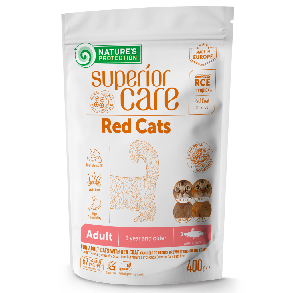 Сухий корм для кішок Nature's Protection Superior Care Red Cats Grain Free Herring 400 г (NPSC47781) - зображення 1