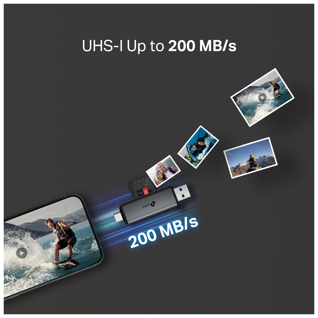 Зчитувач флеш-карт TP-Link USB-C + USB 2.0 SD + TF silver (UA430D) - зображення 6