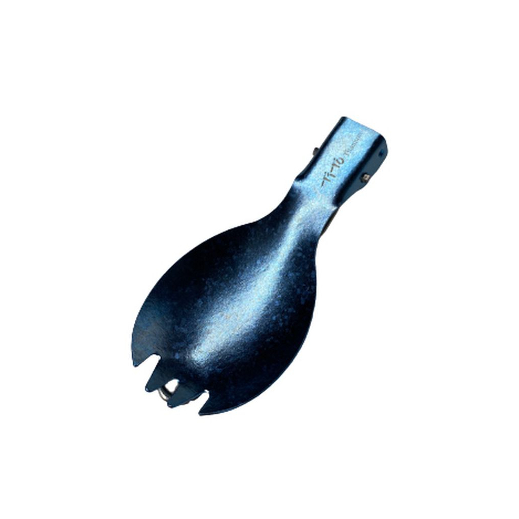 Ложка-виделка туристична TiTo Titanium складана Blue (SPKF-BL) - зображення 2