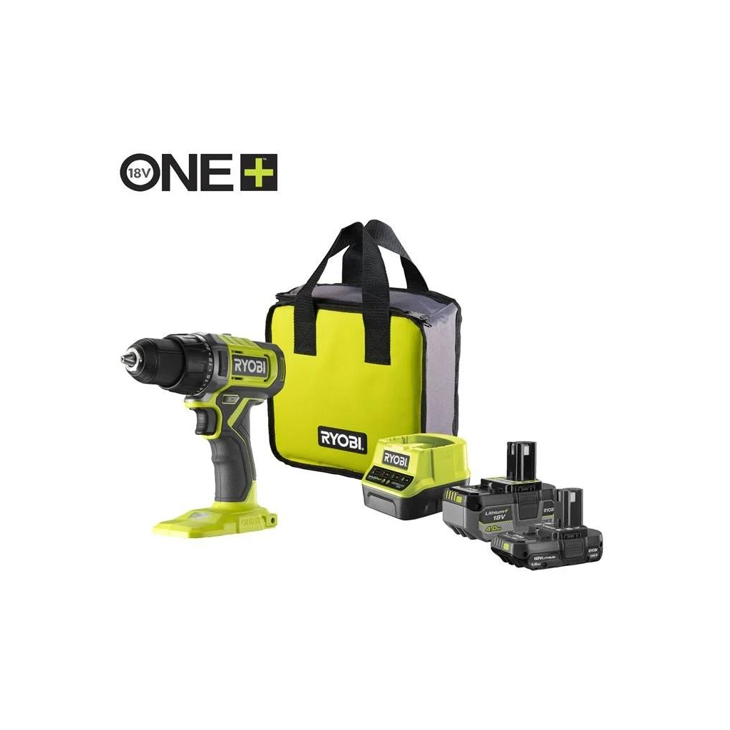 Шуруповерт Ryobi ONE+ RDD18-2C415S 18V, 1х4Ah, 1х1.5Ah, 52Нм, 450/1750об/хв 1.3кг сумка (5133005612) - зображення 8