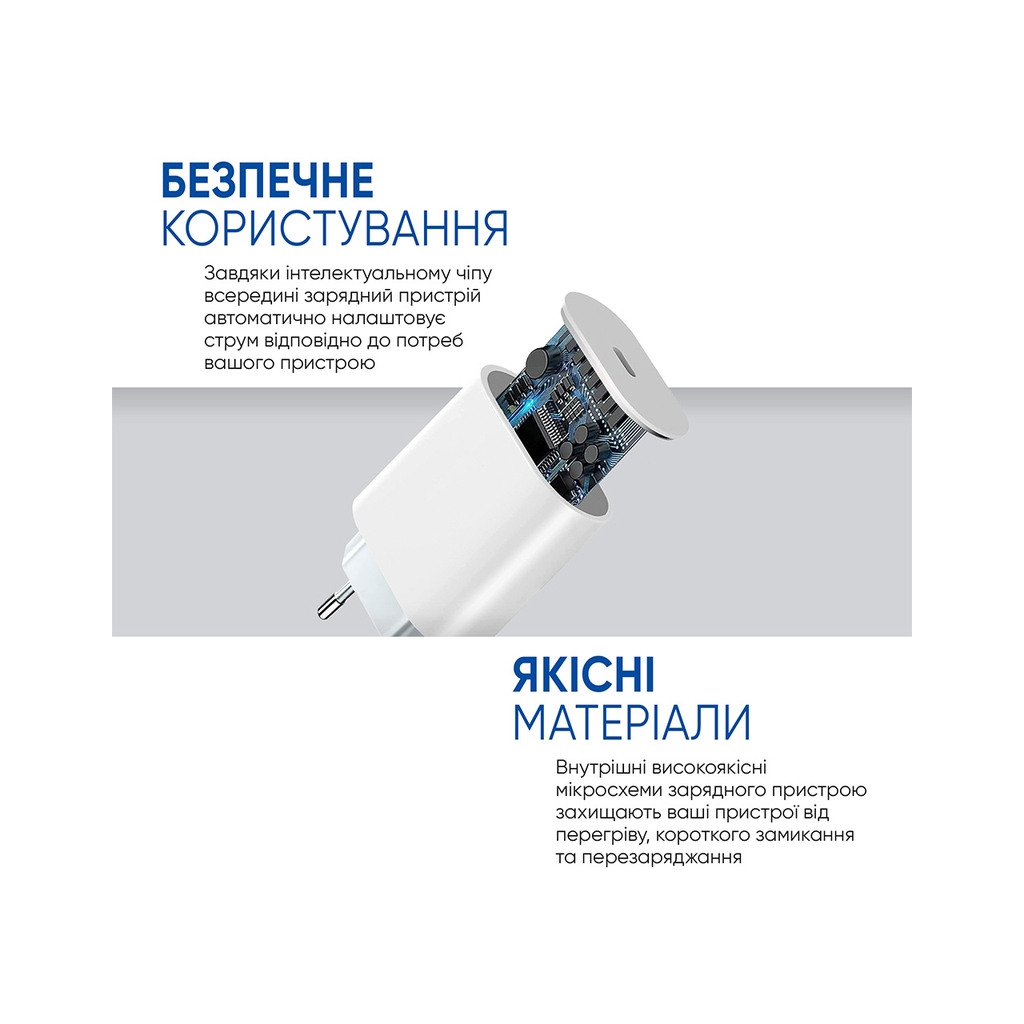 Зарядний пристрій Armorstandart AMHJ83 20W USB-C White + cable USB-C to USB-C (ARM77725) - зображення 4