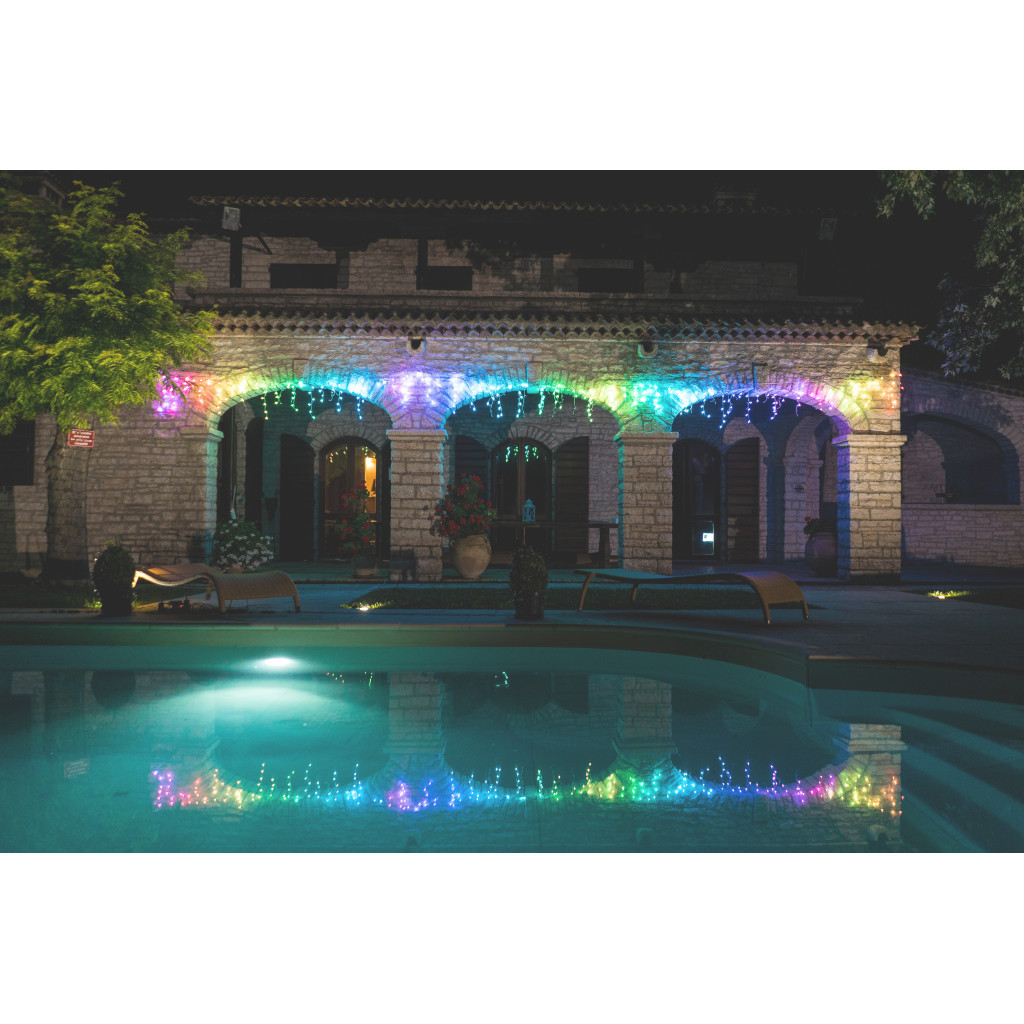 Гірлянда Twinkly Smart LED Icicle RGBW 190, BT+WiFi, Gen II, IP44 кабель проз (TWI190SPP-TEU) - зображення 8