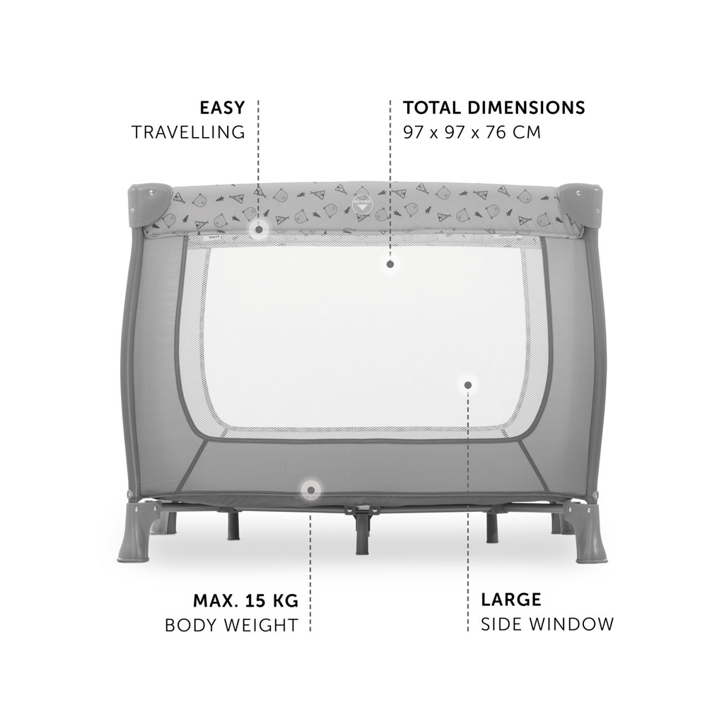 Дитячий манеж Hauck Sleep N Play SQ Nordic Grey (60649-0) - зображення 9