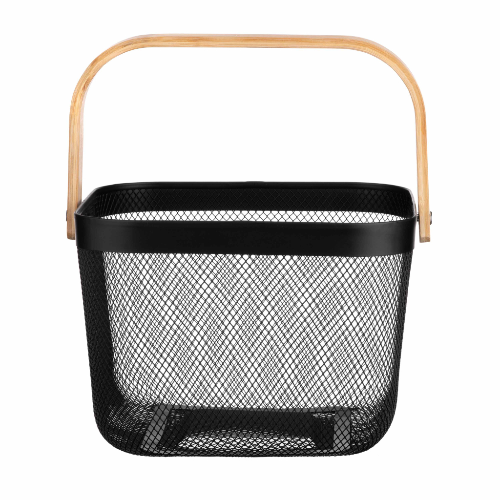 Фруктовниця Ardesto Midori з ручкою 25х24.5х18см, метал, дерево, чорний (AR0901B) - зображення 4