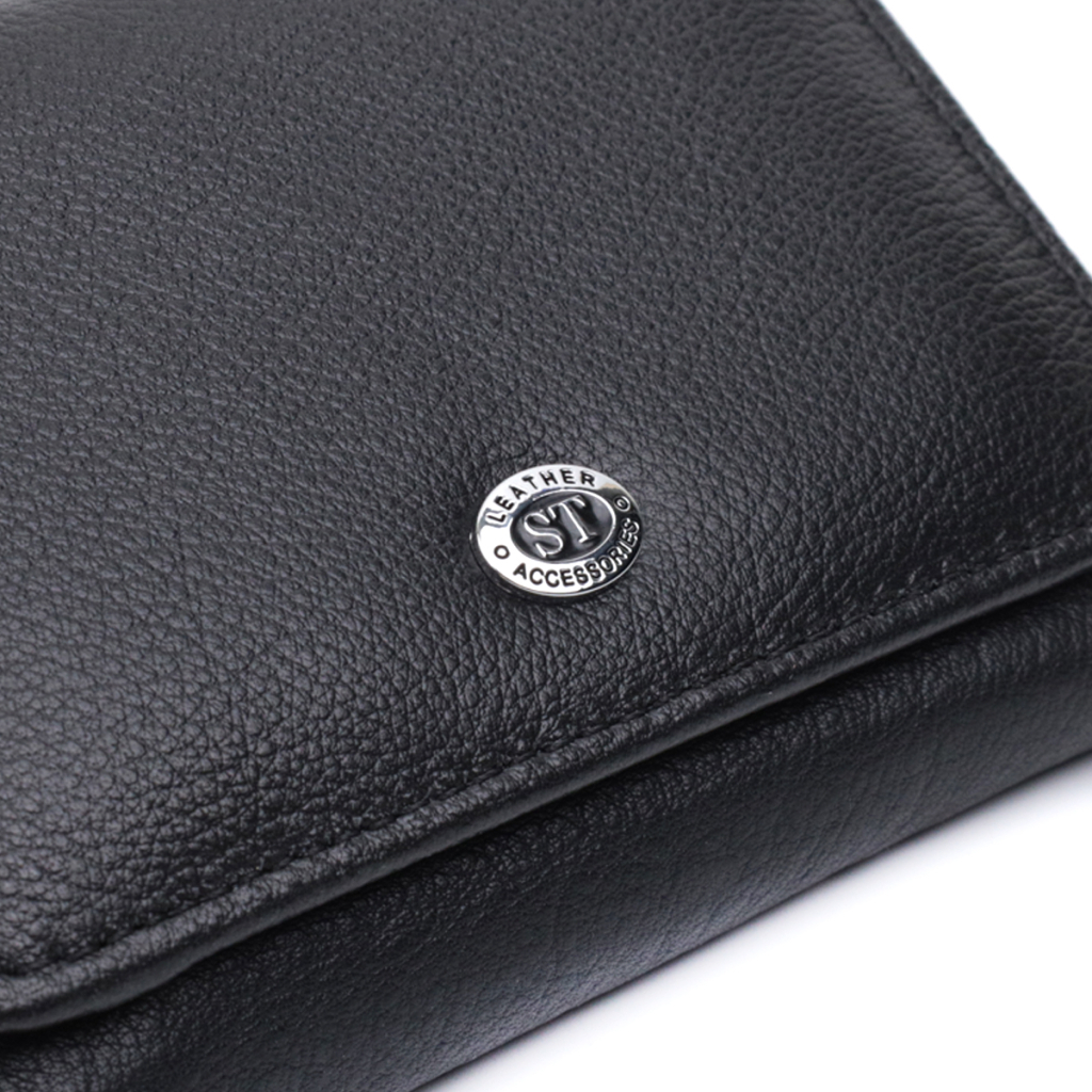 Гаманець ST Leather З натуральної шкіри Чорний (22722) - изображение 5