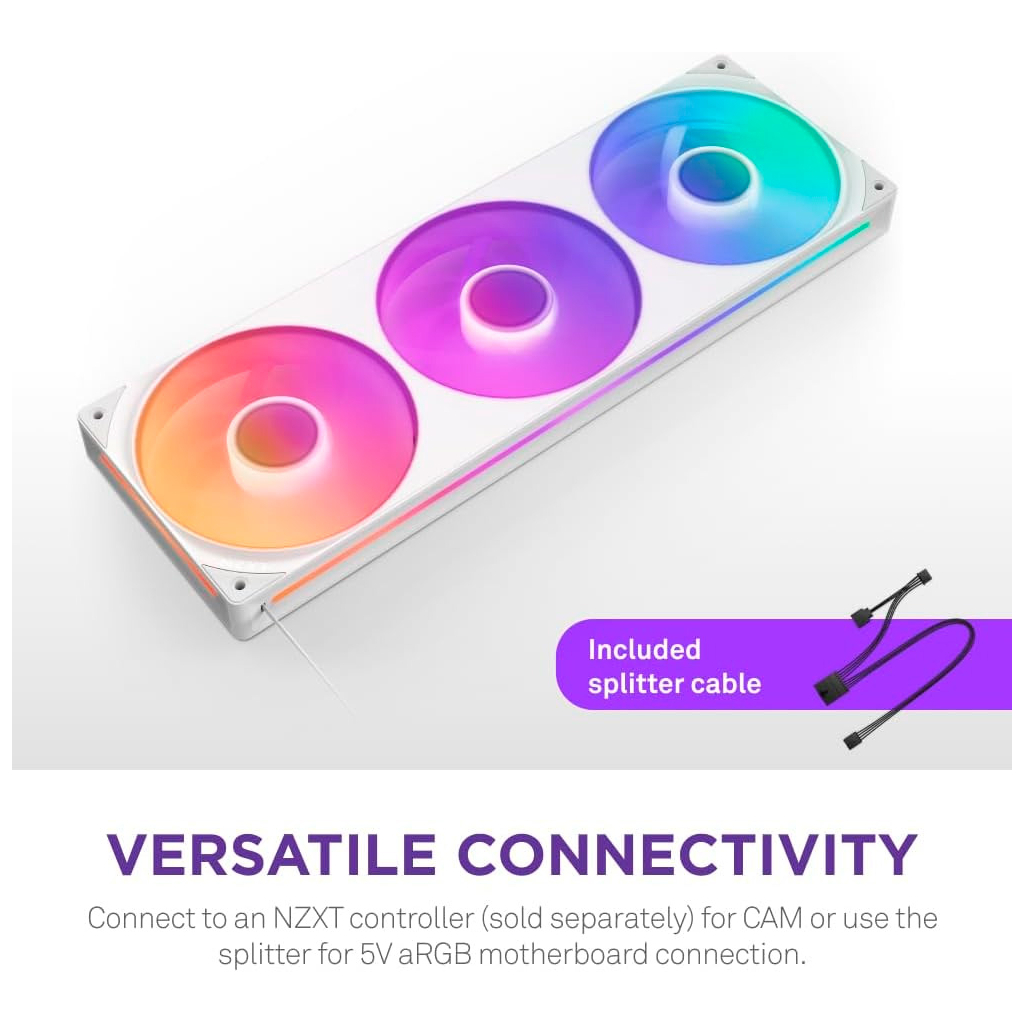 Кулер до корпусу NZXT F360 RGB Core Fan (Single Frame) - White (RF-U36HF-W1) - зображення 8