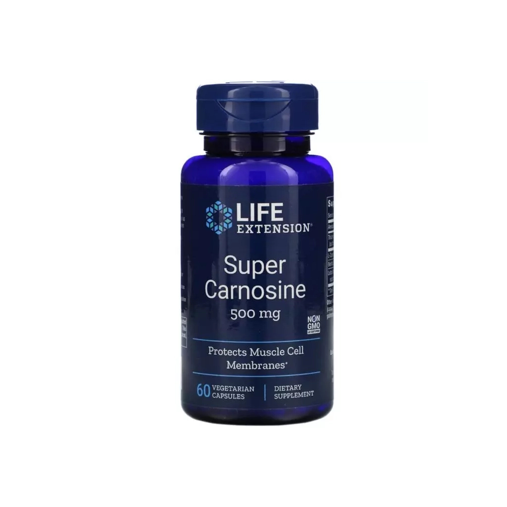 Вітамінно-мінеральний комплекс Life Extension Супер Карнозин, Super Carnosine, 500 мг, 60 вегетаріанських (LEX-20206) - зображення 1