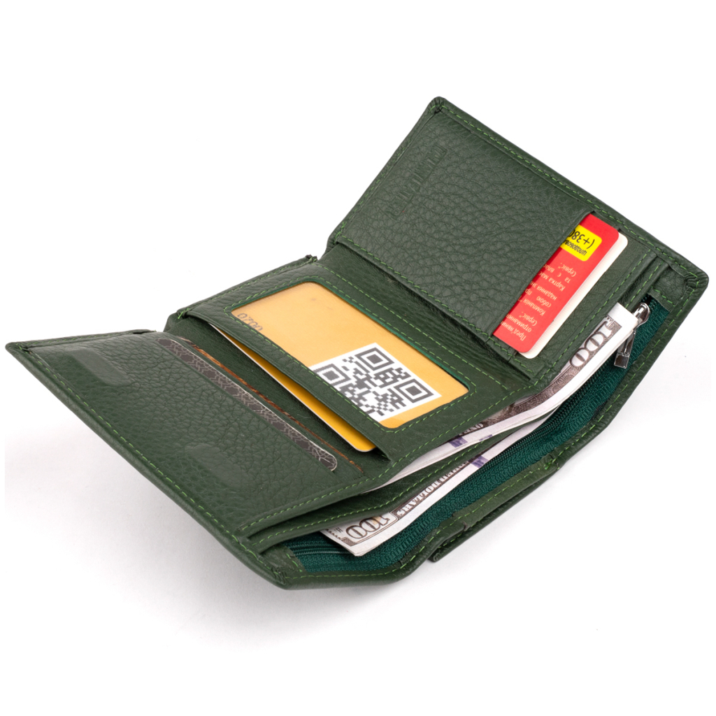 Гаманець ST Leather Зі шкіри унісекс Зелений (19332) - зображення 3