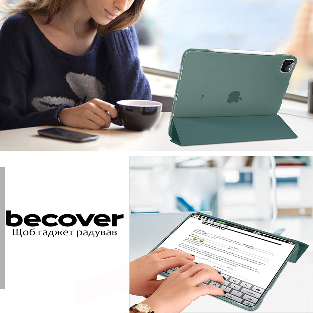 Чохол до планшета BeCover Tri Fold Hard Apple iPad Air 13" M2/M3 (2024/2025) Dark Green (711723) - зображення 2