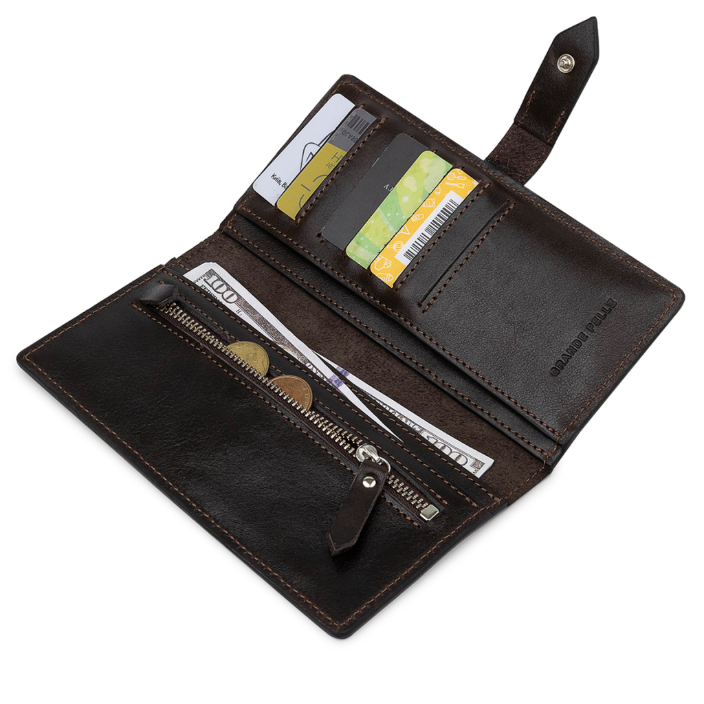 Портмоне Grande Pelle Шкіряне Коричневе (11517) - зображення 6